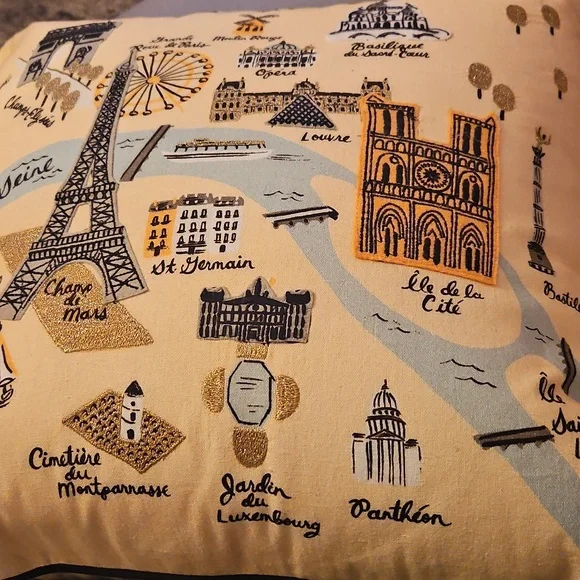 Paris Themed Decorative Pillow - Picture 12 of 15